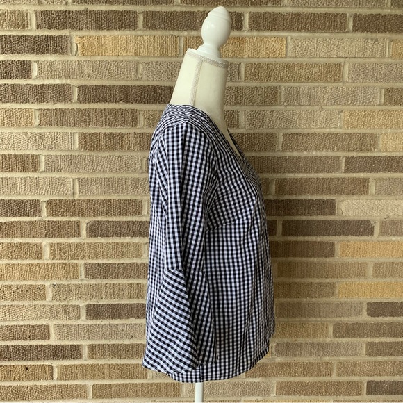 Anthropologie Jane & Delancey Plaid Black White Blouse Size Small - Picture 4 of 12